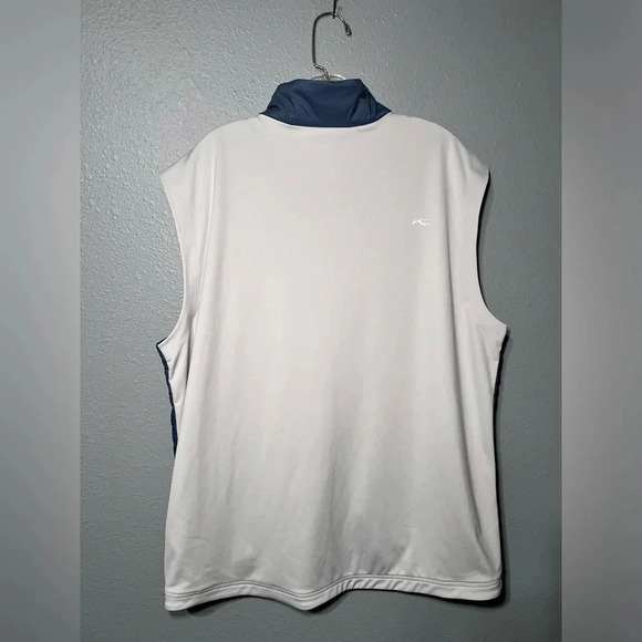 KJUS Retention Vest Men's 3XL (58) Full Zip Blue/Gray Golf Logo Collar EUC CW - Picture 2 of 6